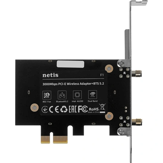 Сетевой адаптер WiFi Netis F1 AX3000 PCI Express + Bluetooth 5.2