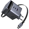 Зарядное устройство UGREEN X616 (65828),выдв каб,100W GaN,USB-C&A,сер косм