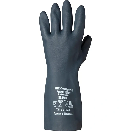 Перчатки защитные неопрен Lakeland Neosol EC30F цв.черный р.10