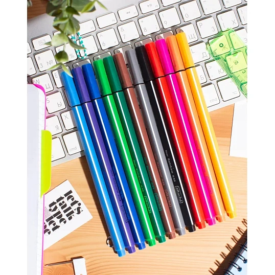 Набор линеров Attache Rainbow 12цв/набор 0,33 мм трехгран.корпус