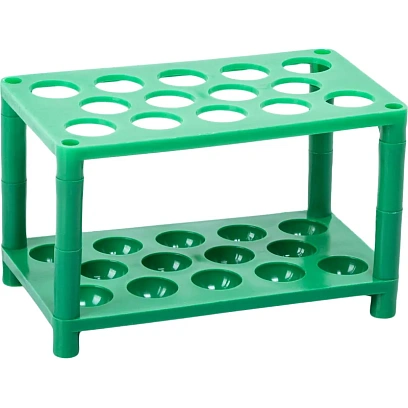 Штатив для пробирок (14 гнезд, h=77 мм) ЗЕЛЕНЫЙ, 4.07.01.0211, ПП