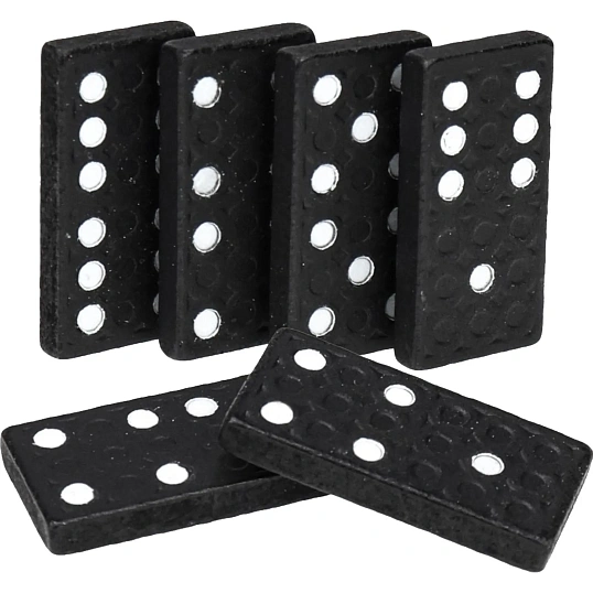 Настольная игра Домино (пластиковые фишки) в дерев. коробке 14x5см,P00070