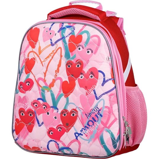 Ранец Комус Класс Basic Amour, розовый, 2 отд, эргоном спинка