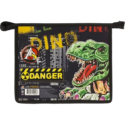 Папка для тетрадей А5 пласт,печать на картоне,молн свер ПМ-А5-29 ОПАСНОСТЬ