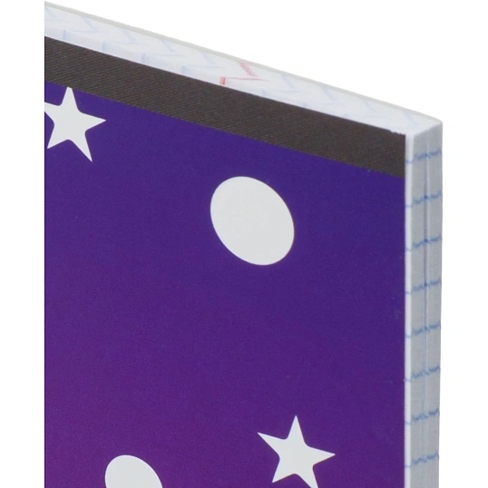 Тетрадь общая А5 48л Magic stars фиол.,клет,скреп, ВД-лак