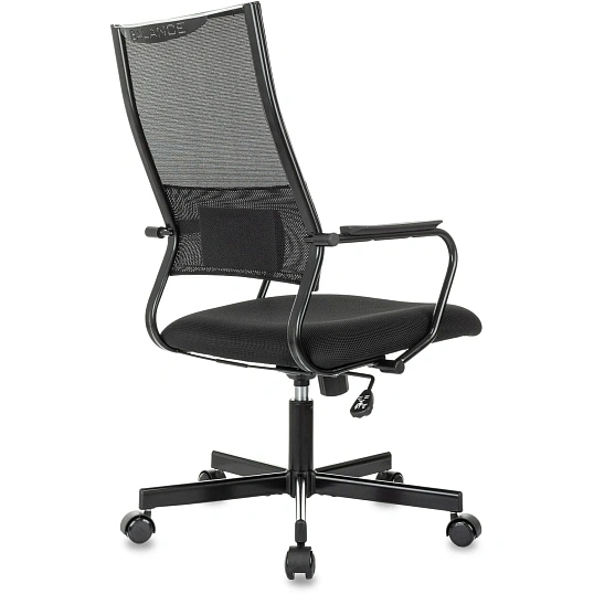 Кресло VB_Бюрократ CH Balance черный сетка/ткань крестов. металл черный