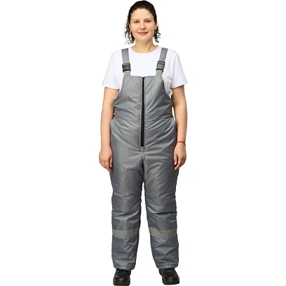 Полукомбинезон рабочий зимний женский з46-ПК серый (р.44-46) 158-164