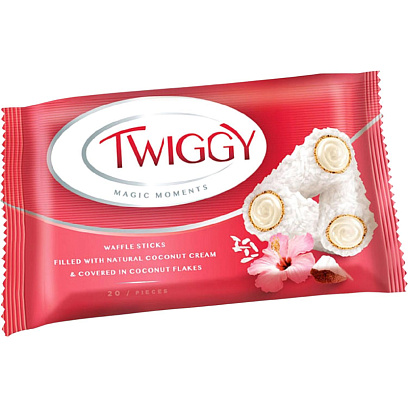 Вафли Конфета Twiggy с кокос.сливками в кокос.обсып., 185г (ВК412)