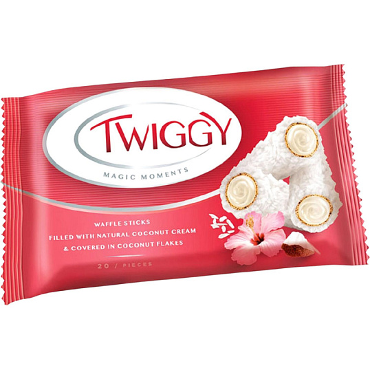 Вафли Конфета Twiggy с кокос.сливками в кокос.обсып., 185г (ВК412)
