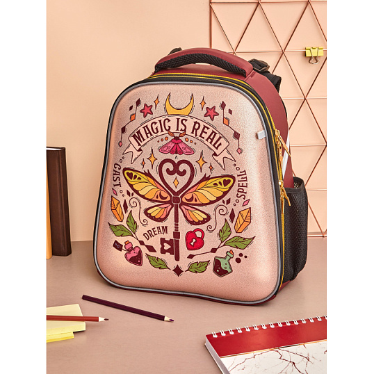 Ранец Комус Класс Basic Magic is real , золотой, 2 отд, эргоном спинка