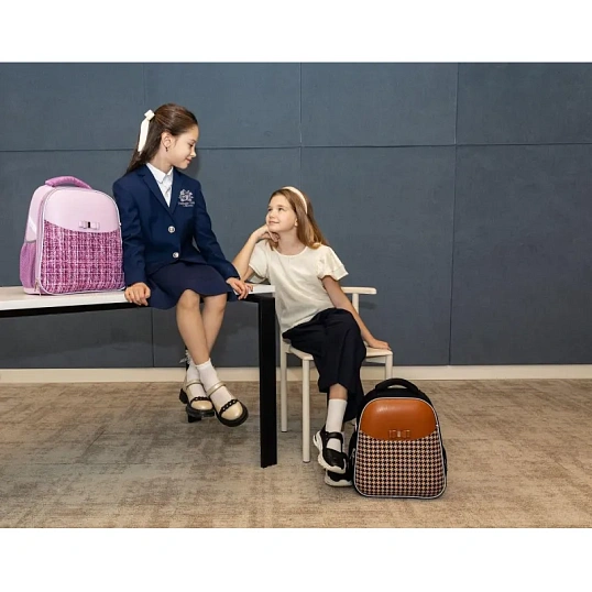 Ранец Комус Класс Basic Fashion твид розовый, 2 отд., эргоном. спинка