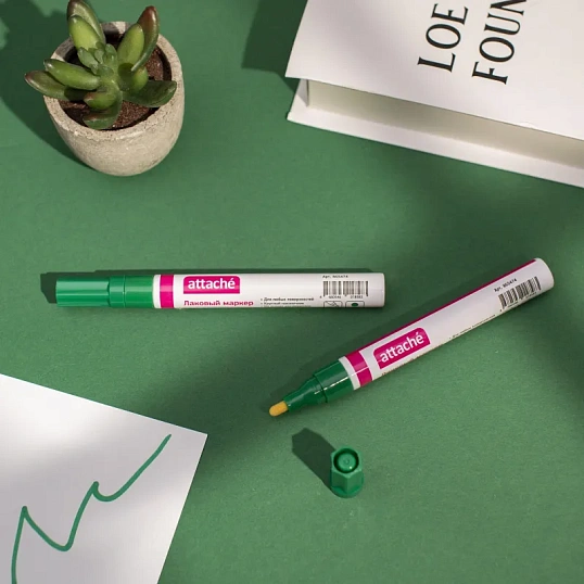Маркер лаковый Attache 4 мм зеленый