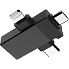 Адаптер PERO AD14 OTG LIGHTNING+USB-C+MICRO-USB TO USB 3.0, черный