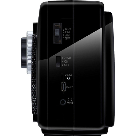 Радиоприемник Sven SRP-155, чёрный, BT/FM/AM/SW/USB/microSD, фонарь, аккум