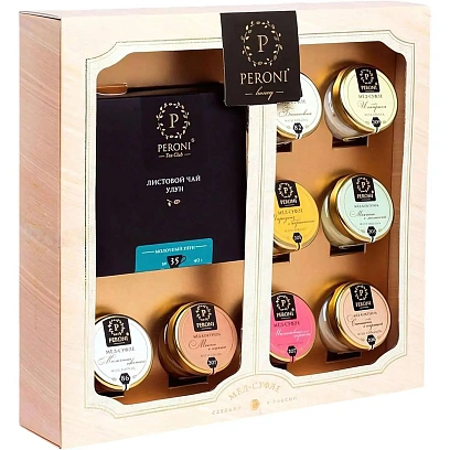 Набор ЧАЙ&МЁД (Чай Молочный улун 40г + 8 баночек по 30мл мёда) 322