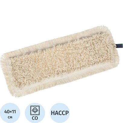 Насадка МОП Luscan 40x11см х/б тафтинг карман/ухо бежевая