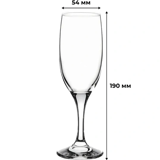 Бокал - флюте Бистро 190 мл. d=54 мм. h=190 мм. 12шт/уп