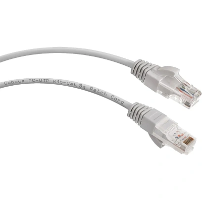 Кабель Cabeus PC-UTP-RJ45-Cat.5e-0.15m U/UTP, 5е, 2xRJ45/8p8c,0.15м,серый