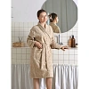 Халат  Махровый  ROESIA Шалевый Женский бежевый, L-XL, 300гр/м2