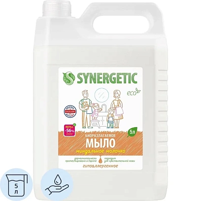 Мыло жидкое Synergetic Миндальное молочко 5л