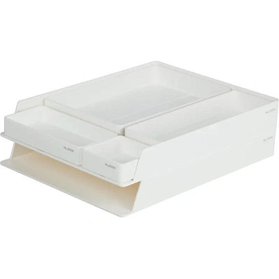 Лоток горизонтальный д/бум Deli NuSign ENS001-white 2лотка + орган-р бел