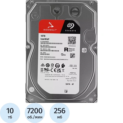 Жесткий диск Seagate IronWolf  3.5 10TB (ST10000VN000) SATA 7200rpm, 3l