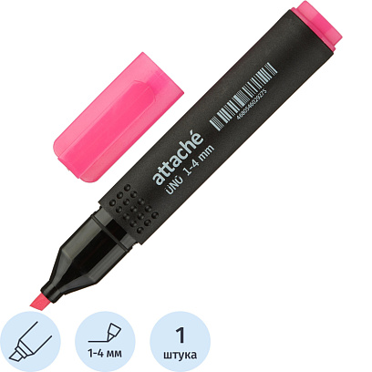 Маркер текстовыделитель Attache Economy Uno 1-4мм розовый