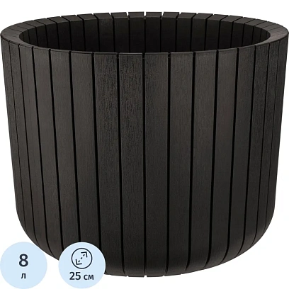 Кашпо ШАТО D250мм H200мм  8л коричневый ротанг,М 3039