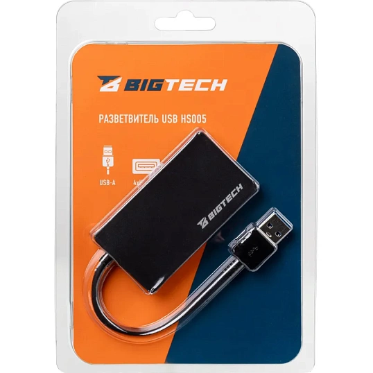 Разветвитель USB  HS005 USB 3.0x4/черный