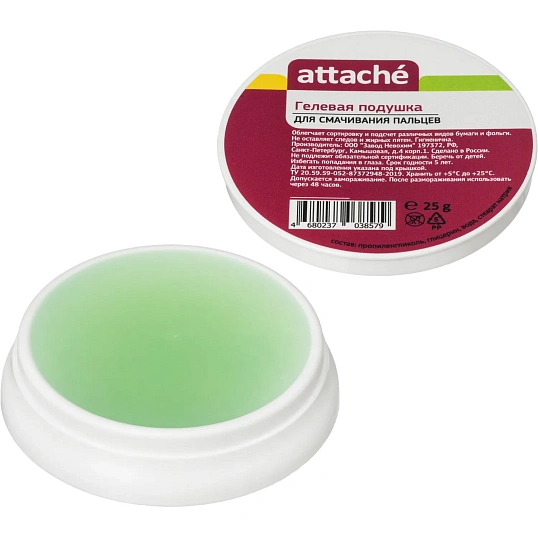 Подушка для смачивания пальцев гелевая ATTACHE 25г Россия (3шт./уп.)