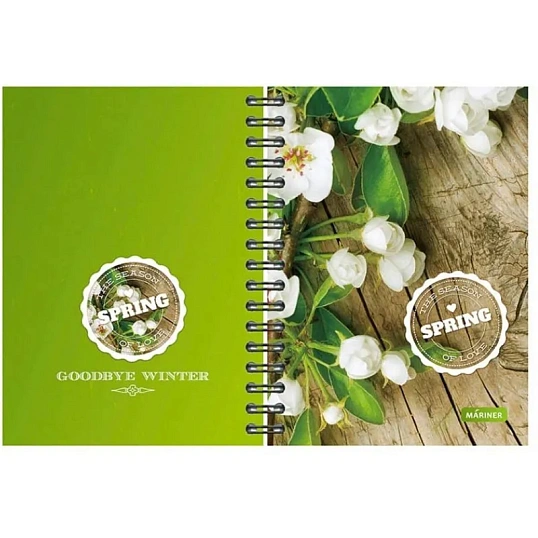 Бизнес-тетрадь Spring А5,120л, клетка, Mariner на спирали, 0018