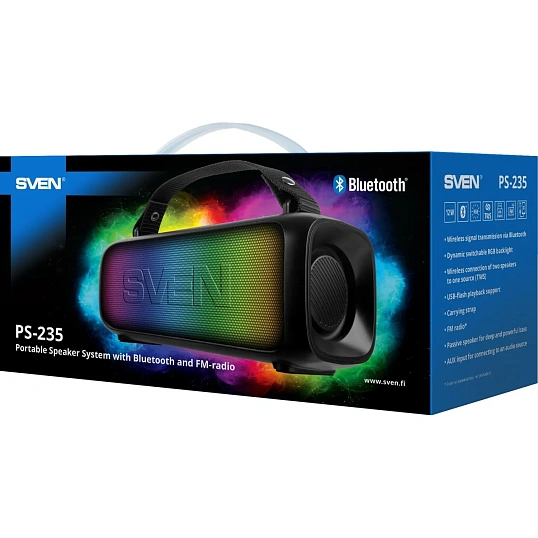 Акустическая система Sven PS-235, 2x6 Вт, TWS, Bluetooth, FM, USB