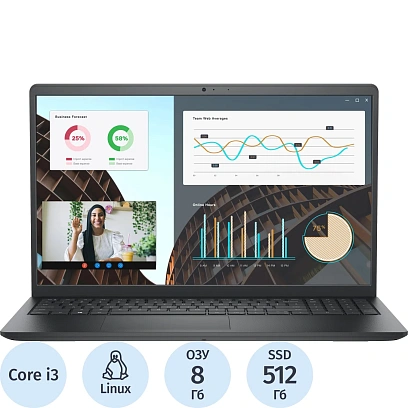 Ноутбук Dell Vostro 3530(3530-3640)i3-1305U/8Gb/512Gb SSD/15.6/Linux
