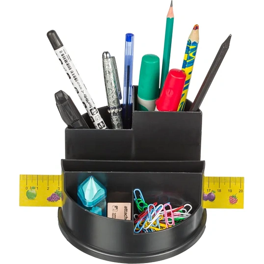 Подставка-органайзер д/канц.мелочей Attache Line 6 отд черный 140х140х105мм