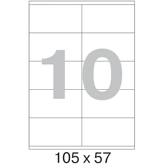 Этикетки самоклеящиеся 105х57 мм/10 шт. на листе А4 (25л