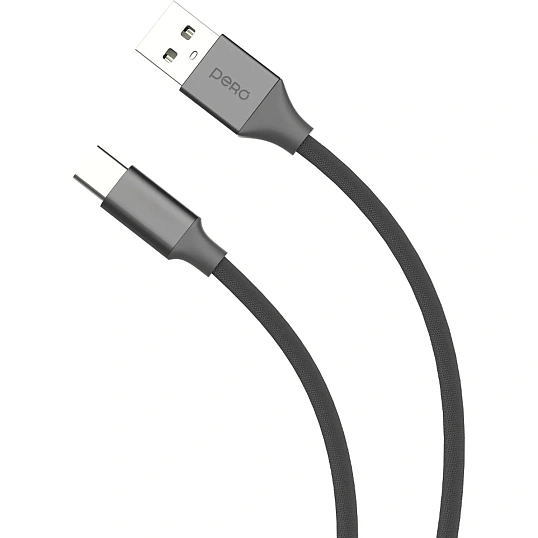 Кабель PERO DC02 USB-A to LIGHTNING, 2.4A, 1.2m, Black