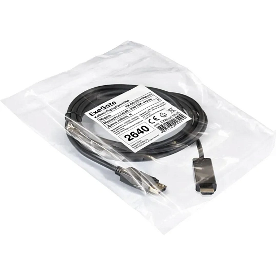 Кабель DP-HDMI ExeGate EX-CC-DP-HDMI-3.0 (20M/19M, 3м, экран) EX284917RUS