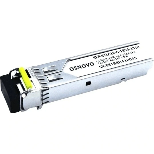 Трансивер SFP Osnovo SFP-S1LC12-G-1550-1310 до 3км, Tx:1550/Rx:1310, DDM