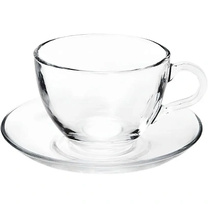 Чайная пара 200 мл. d=137/91 мм. h=64 мм чашка/блюдце Бейзик 6шт/уп (54879)