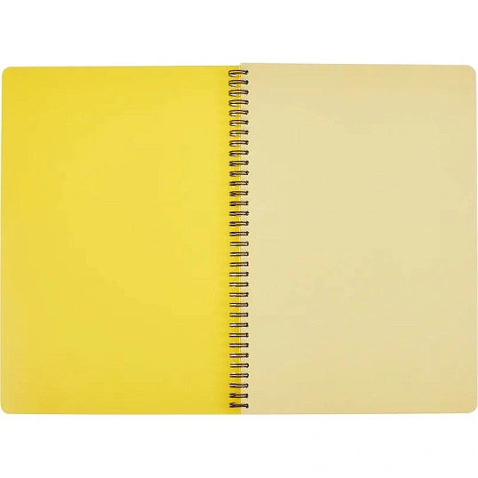 Бизнес-тетрадь А4,96л,кл,спир,пластик,тон.бл. Attache Bright colours Желтый