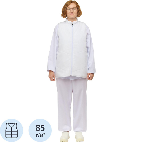 Жилет для пищевого производства у17-ЖЛ ун.(внеш)ХАССП белый (48-50)170-176