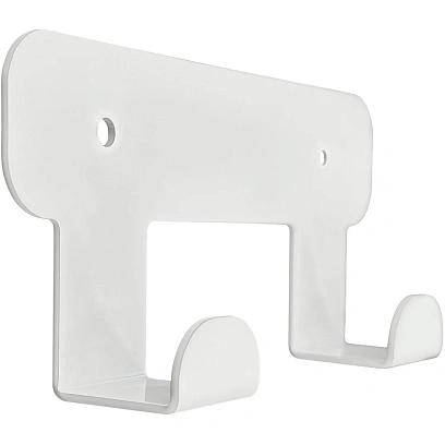 Вешалка настенная РЭ_H1021W, прямой гиб,2 крючка,белый (611047)