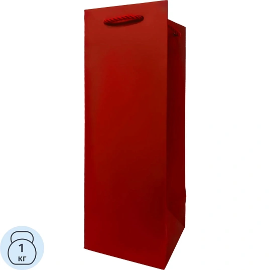 Пакет из гладкой дизайнерской бумаг. Ручки -декоративный шнур/SPB26-Red