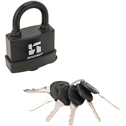 Замок навесной всепогод_УЗК Аллюр ВС1Ч-376П (71xd=10) чугун черный (6кл)