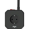 Сетевой фильтр AGNI  5р/2м,3USB 1TYPE-C,черный(TP-VE4U5E-C-2m-black)
