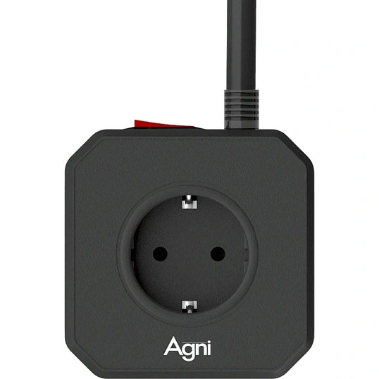 Сетевой фильтр AGNI  5р/2м,3USB 1TYPE-C,черный(TP-VE4U5E-C-2m-black)