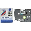 Картридж VL-FX231 Vell (Brother TZE-FX231, 12 мм, черный на белом) для PT