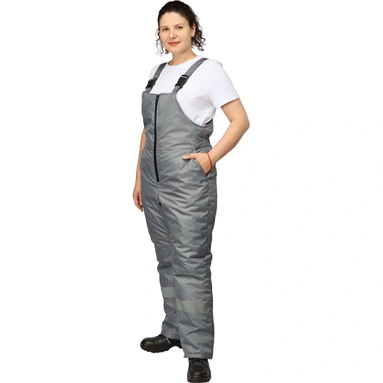Полукомбинезон рабочий зимний женский з46-ПК серый (р.64-66) 182-188