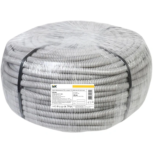 Труба гофр. ПВХ ELASTA d=20мм с зондом (100м) IEK