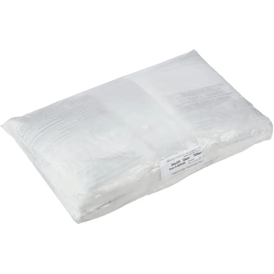 Пакет для мед.отходов кл.А белый 500х600х12мкм,30л, 1000 шт/уп, ПТП Киль